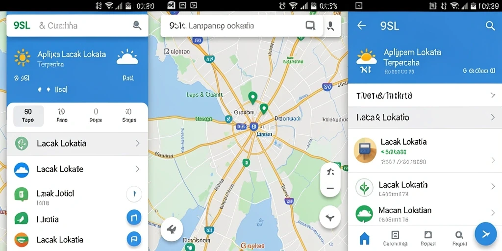 Tampilan antarmuka utama 9SL dengan fitur pelacakan lokasi.