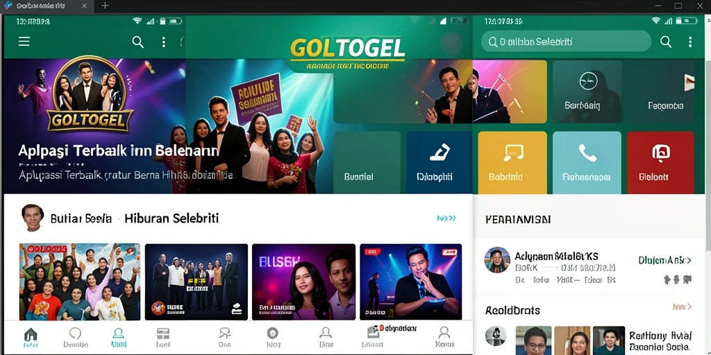 Antarmuka GOLTOGEL yang menarik dan informatif tentang selebriti.