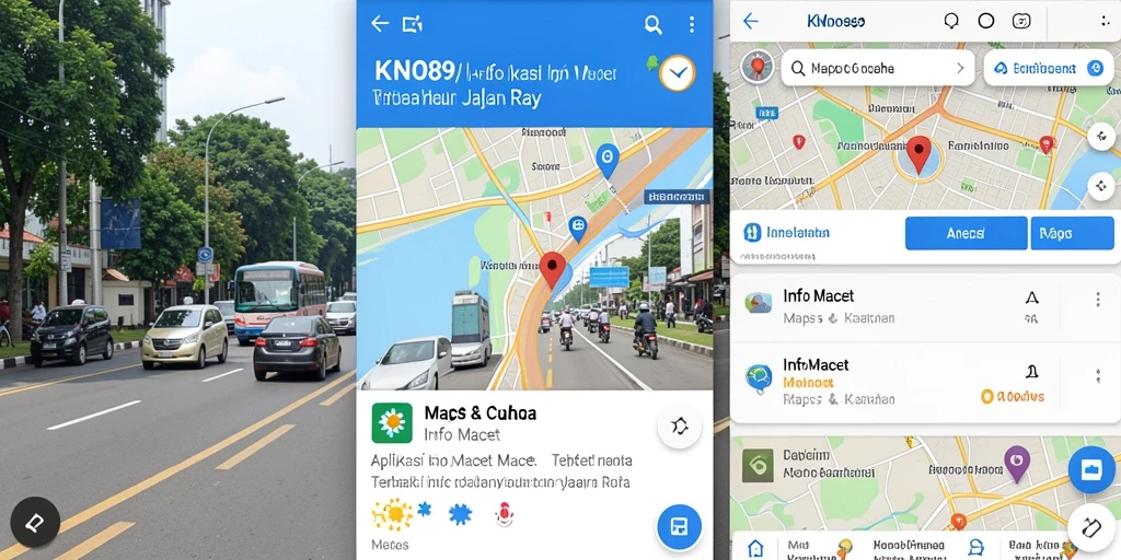 Antarmuka KNO89 menampilkan informasi kemacetan secara jelas dan informatif.