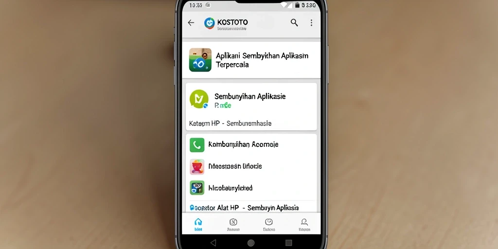 Antarmuka KOSTOTO dengan fungsi Sembunyikan Aplikasi yang intuitif.