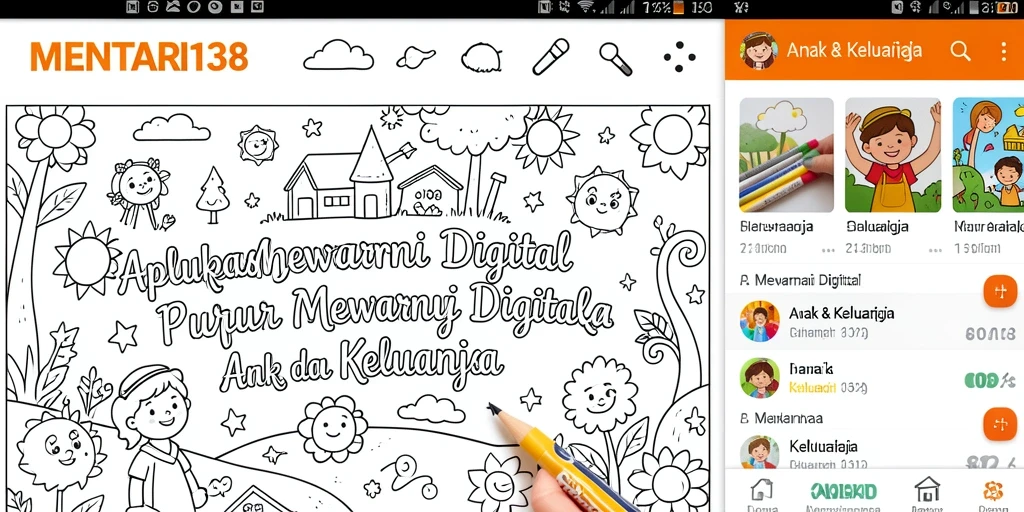 Antarmuka mewarnai digital yang menarik dan interaktif.