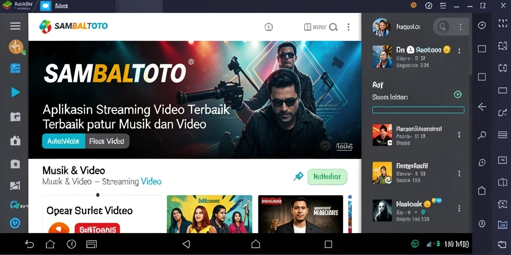 Antarmuka SAMBALTOTO dengan berbagai pilihan video streaming.