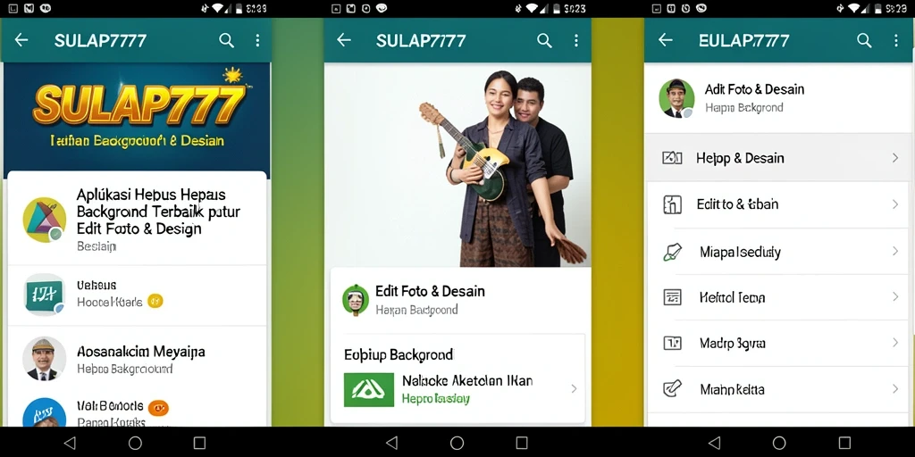 Antarmuka pengguna SULAP777 saat menghapus background foto.